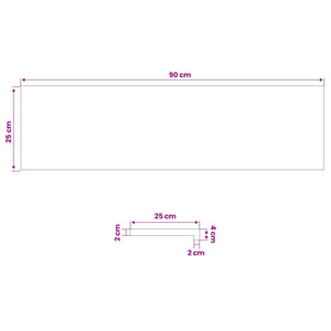 Σκαλοπάτια 2 τεμ. 90 x 25 x 2 cm Βερνίκι Στερεό ξύλο οξιάς