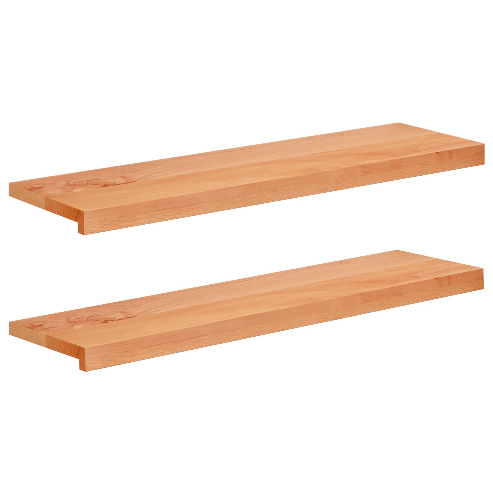 Σκαλοπάτια 2 τεμ. 90 x 30 x 2 cm Βερνίκι Στερεό ξύλο οξιάς