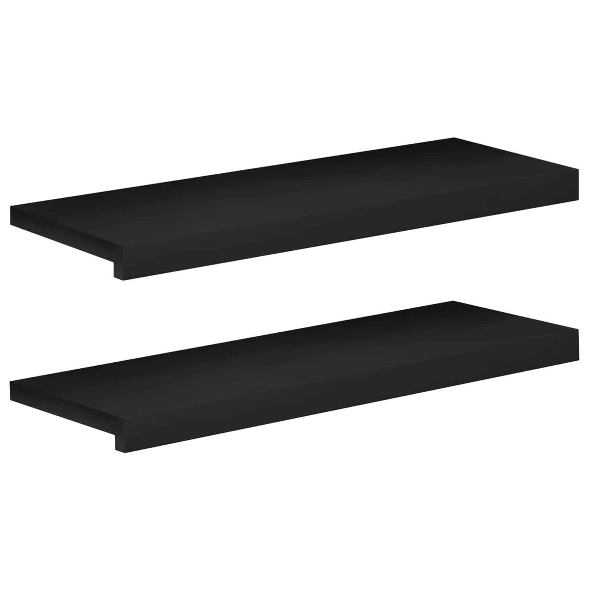 Σκαλοπάτια 2 τεμ. 70 x 25 x 2 cm Μαύρο Στερεό ξύλο οξιάς