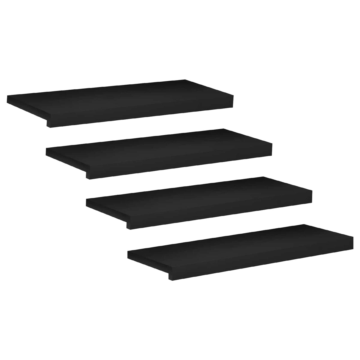 Σκαλοπάτια 4 τεμ. 80 x 30 x 2 cm Μαύρο Στερεό ξύλο οξιάς