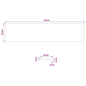 Παράθυρα 2 τμχ. Φυσικό 70 x 15 x 2 cm Στερεό ξύλο οξιάς - Pakobazaar