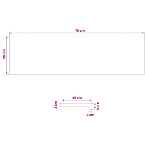 Παράθυρα 2 τμχ. Φυσικό 70 x 20 x 2 cm Στερεό ξύλο οξιάς