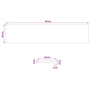Παράθυρα 2 τμχ. Φυσικό 90 x 20 x 2 cm Στερεό ξύλο οξιάς - Pakobazaar