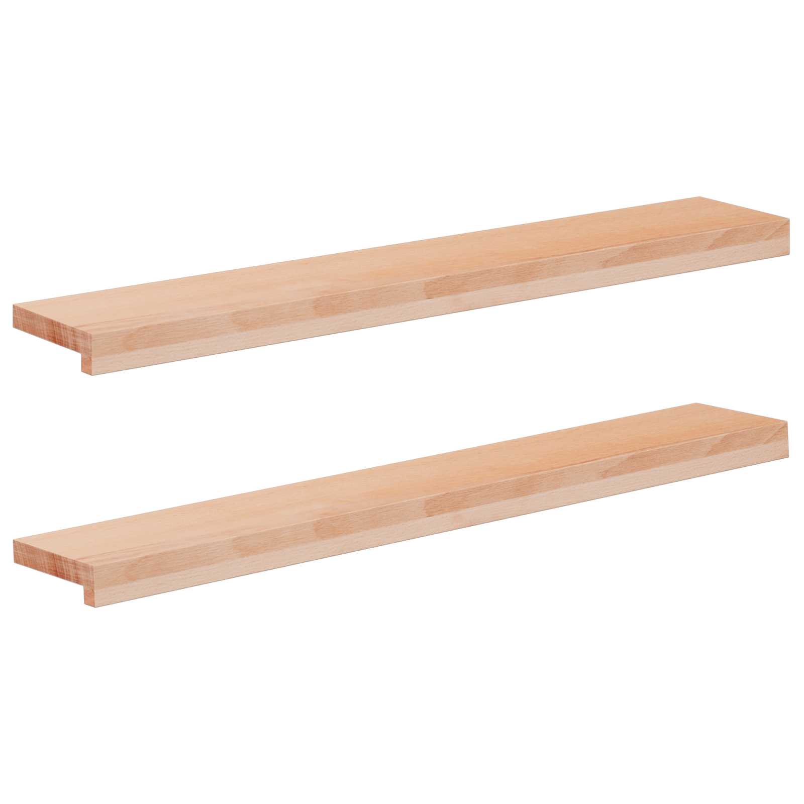 Παράθυρα 2 τμχ. Φυσικό 100 x 20 x 2 cm Στερεό ξύλο οξιάς - Pakobazaar