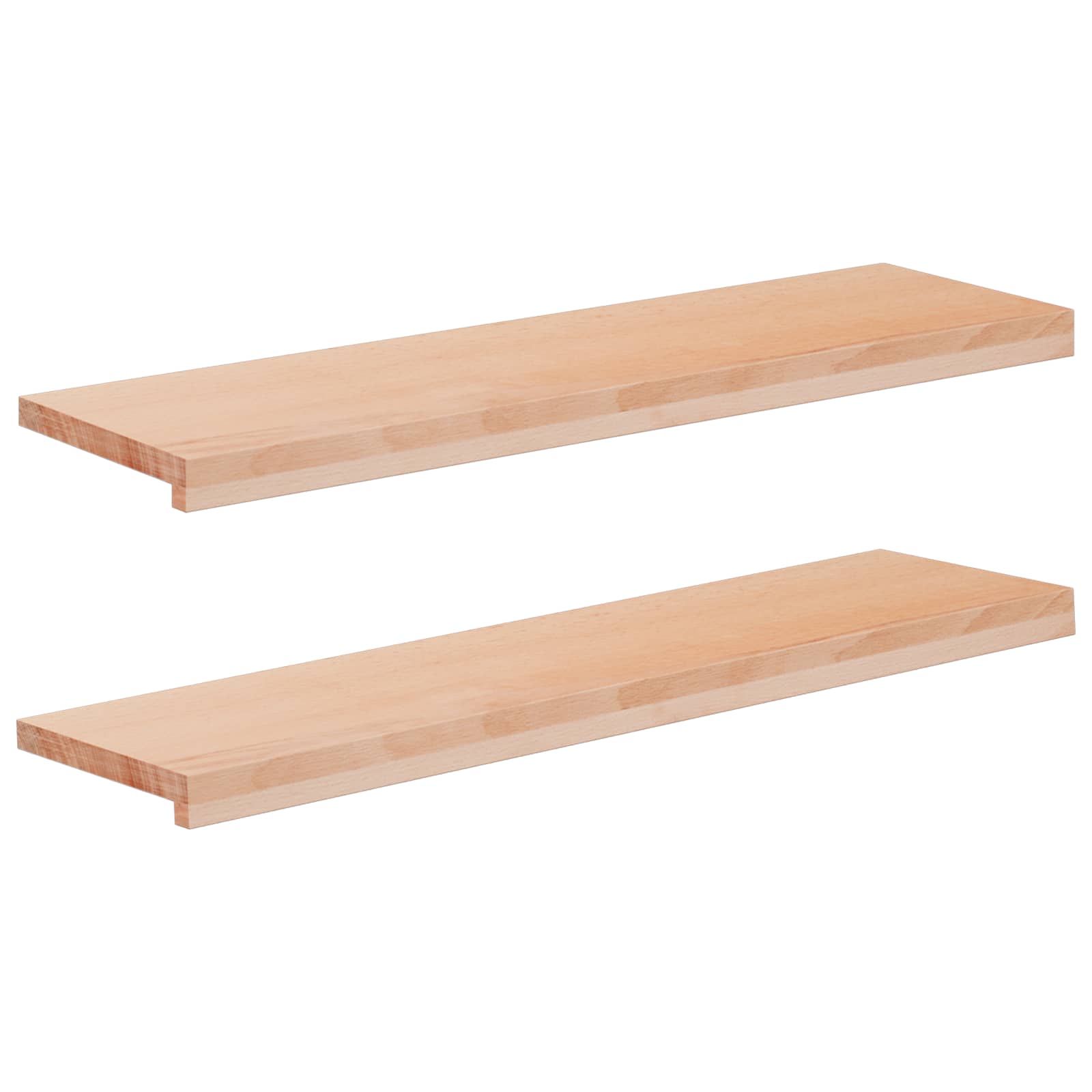 Παράθυρα 2 τμχ. Φυσικό 90 x 25 x 2 cm Στερεό ξύλο οξιάς