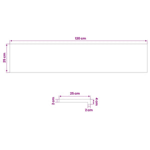Παράθυρα 2 τμχ. Φυσικό 120 x 25 x 2 cm Στερεό ξύλο οξιάς - Pakobazaar