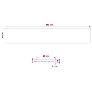 Παράθυρα 2 τμχ. Φυσικό 140 x 25 x 2 cm Στερεό ξύλο οξιάς - Pakobazaar