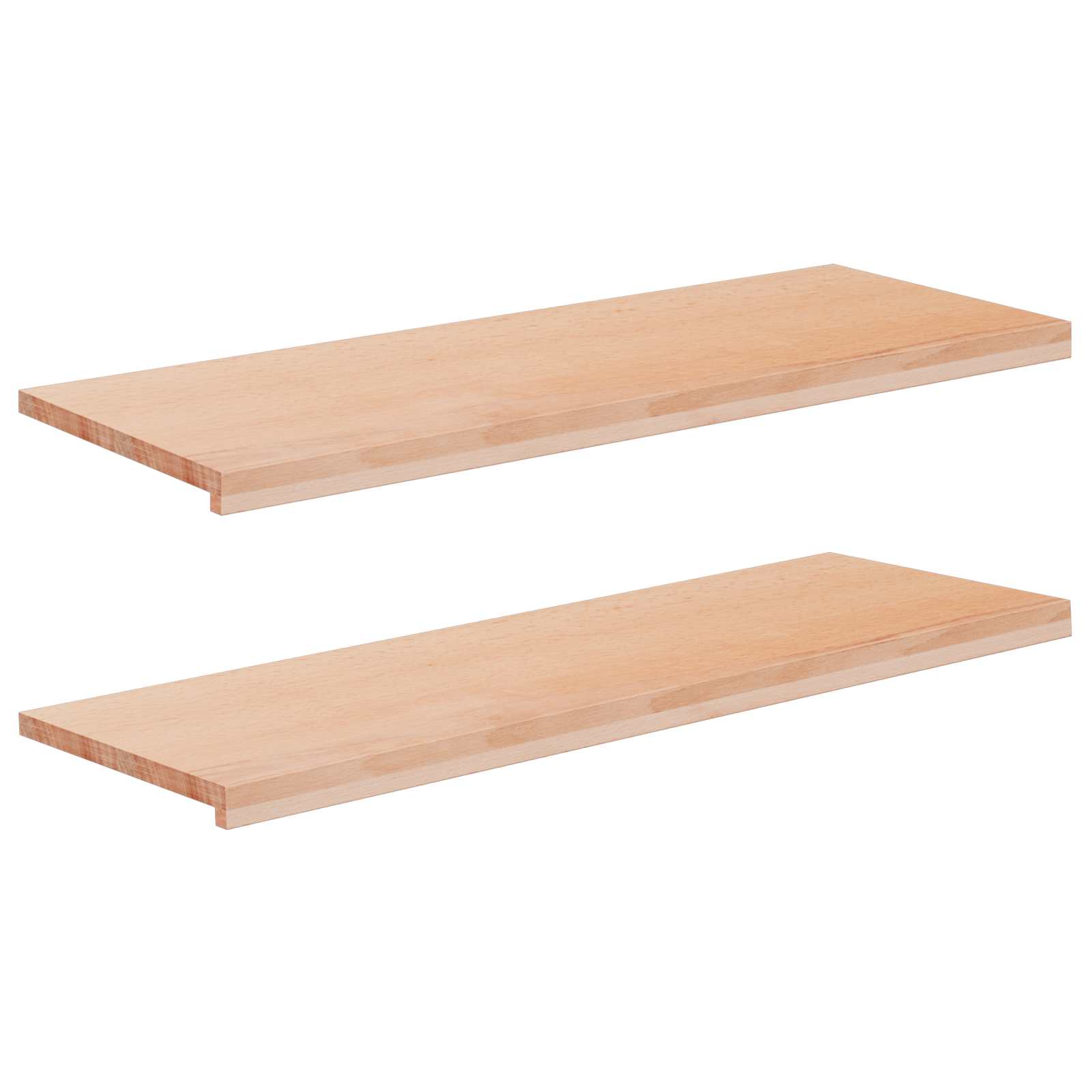 Παράθυρα 2 τμχ. Φυσικό 120 x 40 x 2 cm Στερεό ξύλο οξιάς