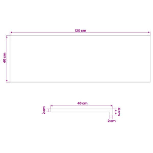 Παράθυρα 2 τμχ. Φυσικό 120 x 40 x 2 cm Στερεό ξύλο οξιάς