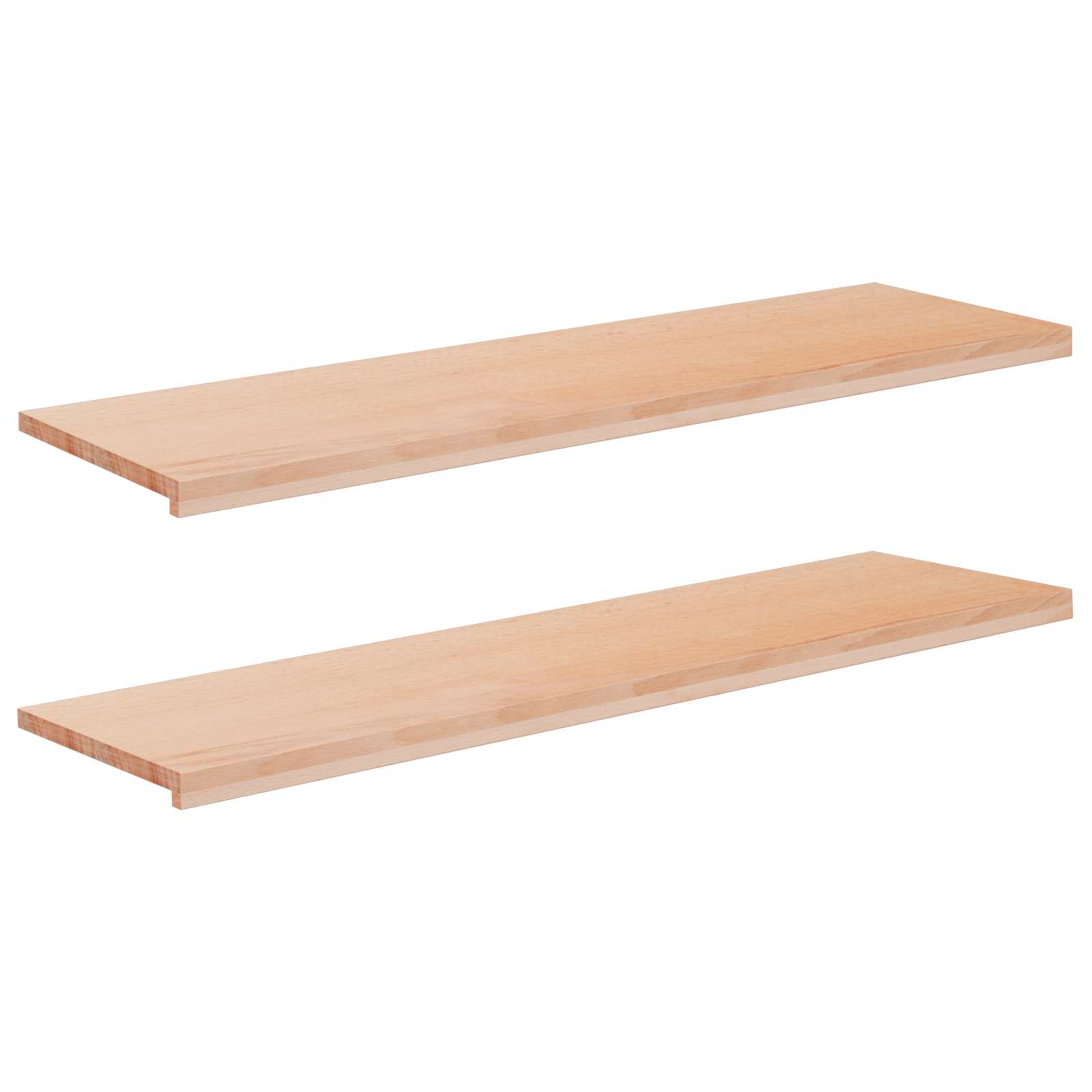 Παράθυρα 2 τμχ. Φυσικό 140 x 40 x 2 cm Στερεό ξύλο οξιάς - Pakobazaar