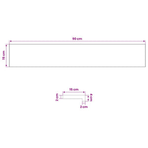 Παράθυρα 2 τμχ. Ανοιχτό καφέ 90 x 15 x 2 cm Στερεό ξύλο οξιάς