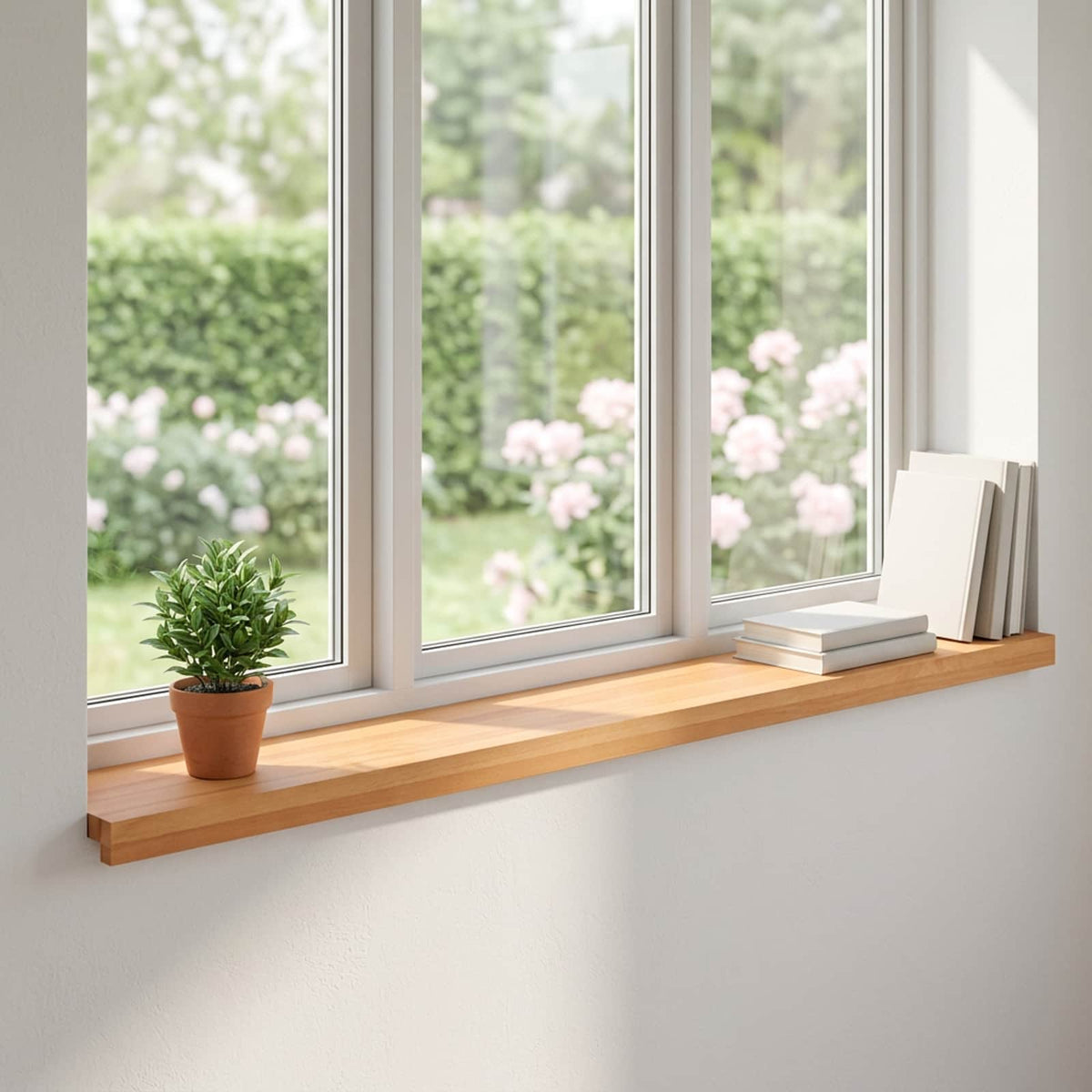 Παράθυρα 2 τμχ. Ανοιχτό καφέ 160 x 20 x 2 cm Στερεό ξύλο οξιάς