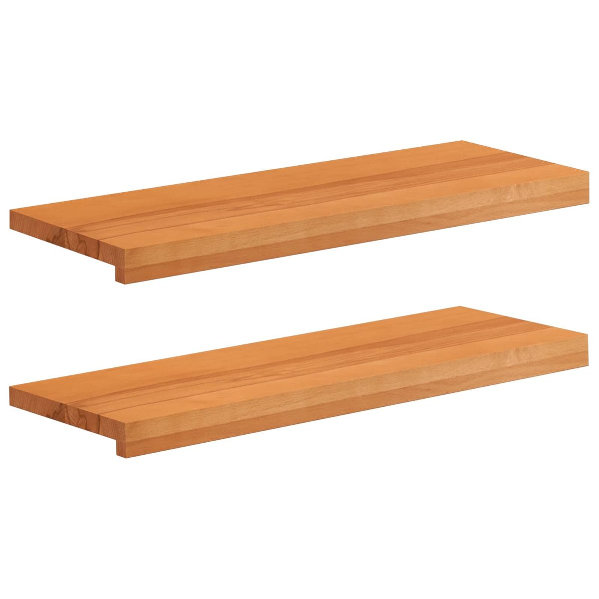 Παράθυρα 2 τμχ. Ανοιχτό καφέ 70 x 25 x 2 cm Στερεό ξύλο οξιάς - Pakobazaar