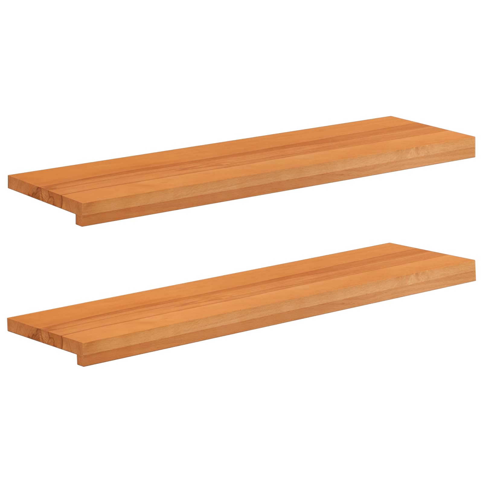 Παράθυρα 2 τμχ. Ανοιχτό καφέ 90 x 25 x 2 cm Στερεό ξύλο οξιάς