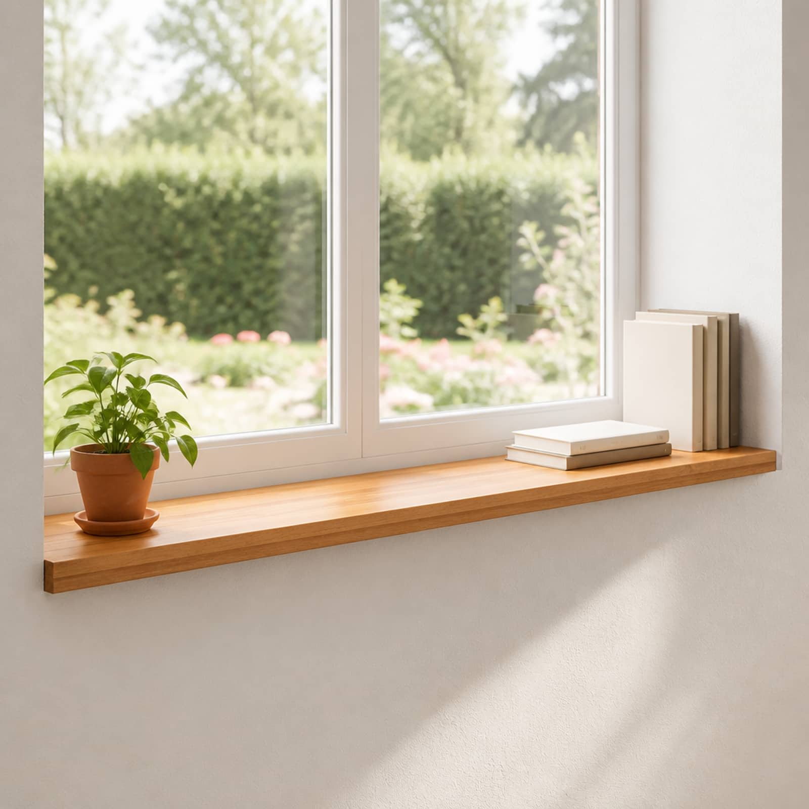Παράθυρα 2 τμχ. Ανοιχτό καφέ 140 x 25 x 2 cm Στερεό ξύλο οξιάς