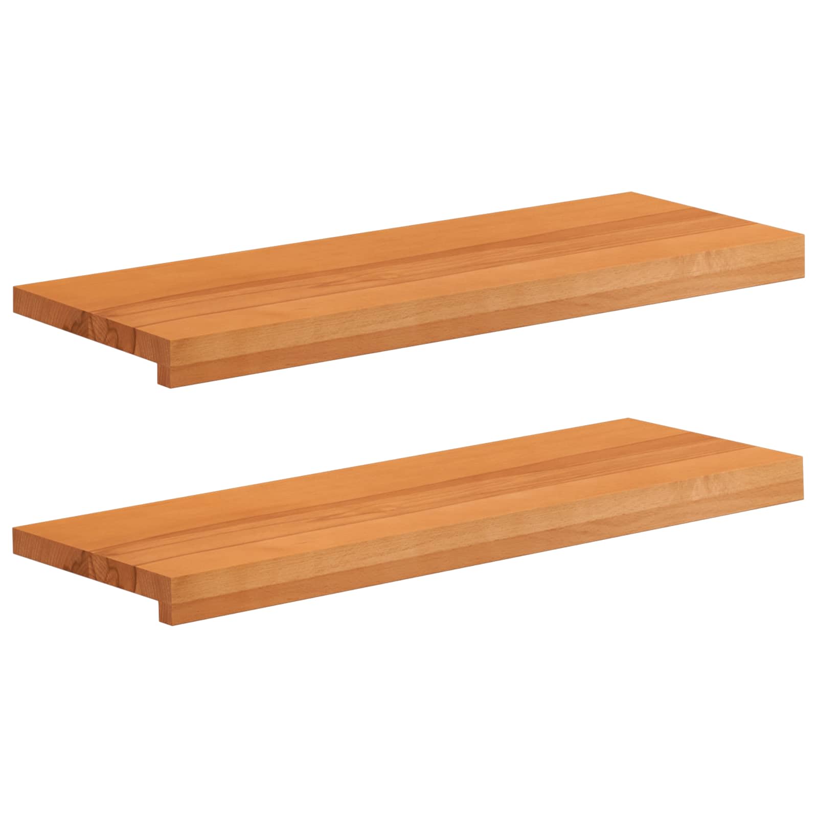 Παράθυρα 2 τμχ. Ανοιχτό καφέ 70 x 30 x 2 cm Στερεό ξύλο οξιάς - Pakobazaar