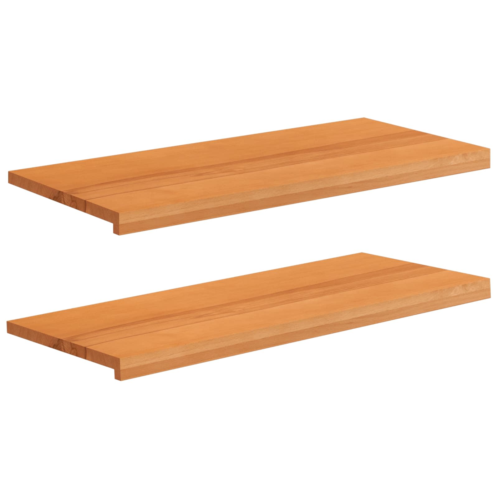 Παράθυρα 2 τμχ. Ανοιχτό καφέ 90 x 40 x 2 cm Στερεό ξύλο οξιάς