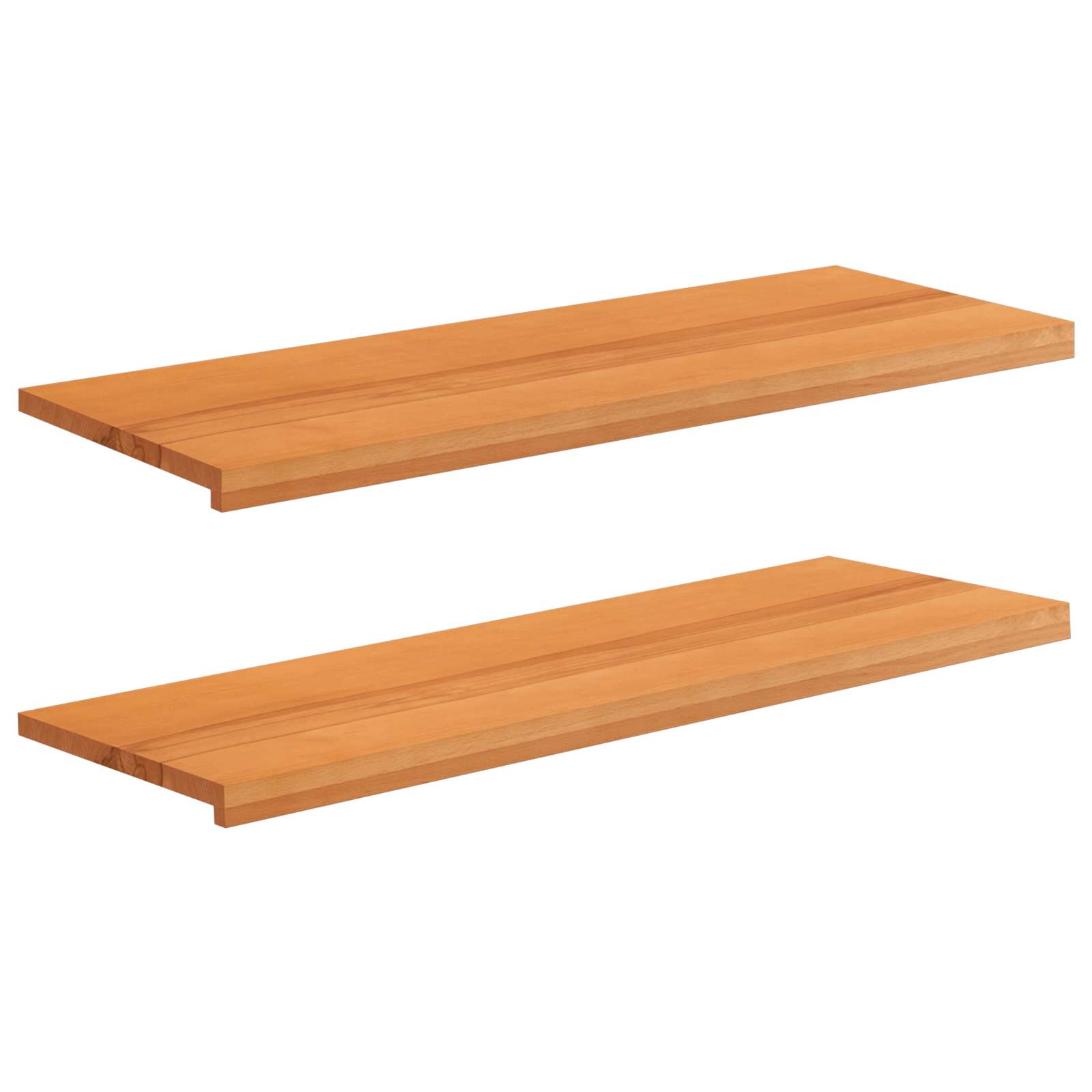 Παράθυρα 2 τμχ. Ανοιχτό καφέ 110 x 40 x 2 cm Στερεό ξύλο οξιάς