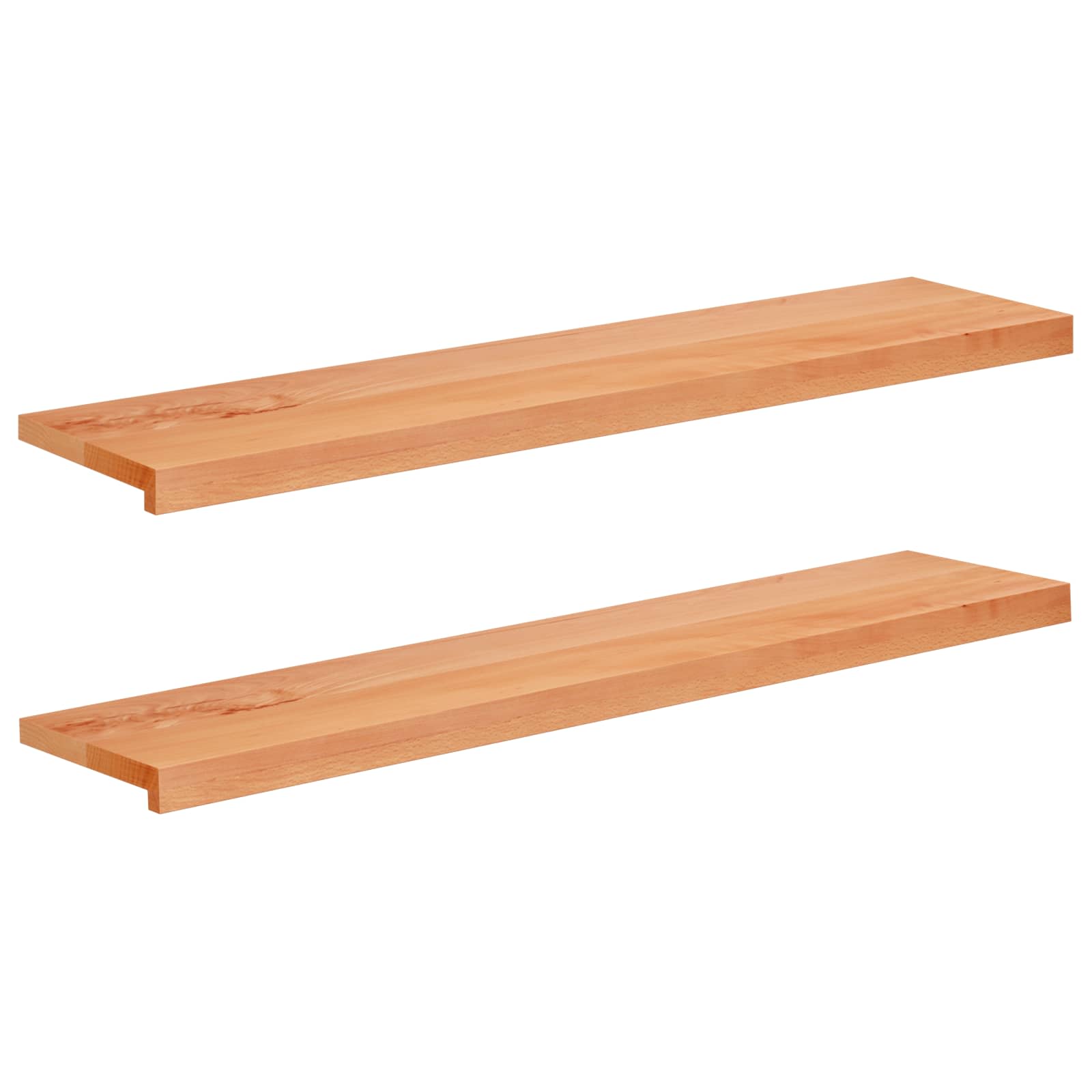 Παράθυρα 2 τμχ. Λακαρισμένο 120 x 25 x 2 cm Στερεό ξύλο οξιάς - Pakobazaar