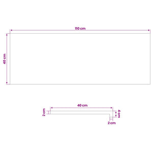 Παράθυρα 2 τμχ. Λακαρισμένο 110 x 40 x 2 cm Στερεό ξύλο οξιάς - Pakobazaar