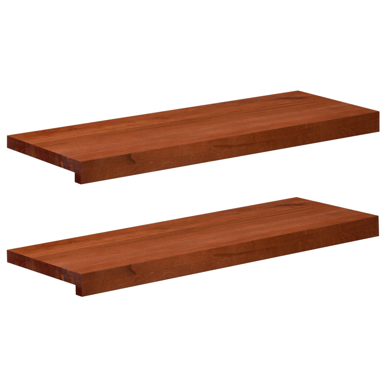 Παράθυρα 2 τμχ. Καφέ 70 x 25 x 2 cm Στερεό ξύλο οξιάς