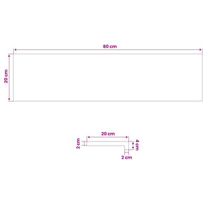 Παράθυρα 2 τμχ. Σκούρο Καφέ 80x 20 x 2 εκ. Στερεό ξύλο οξιάς - Pakobazaar
