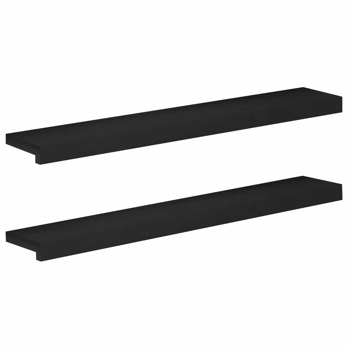 Παράθυρα 2 τμχ. Μαύρο 90 x 15 x 2 cm Στερεό ξύλο οξιάς