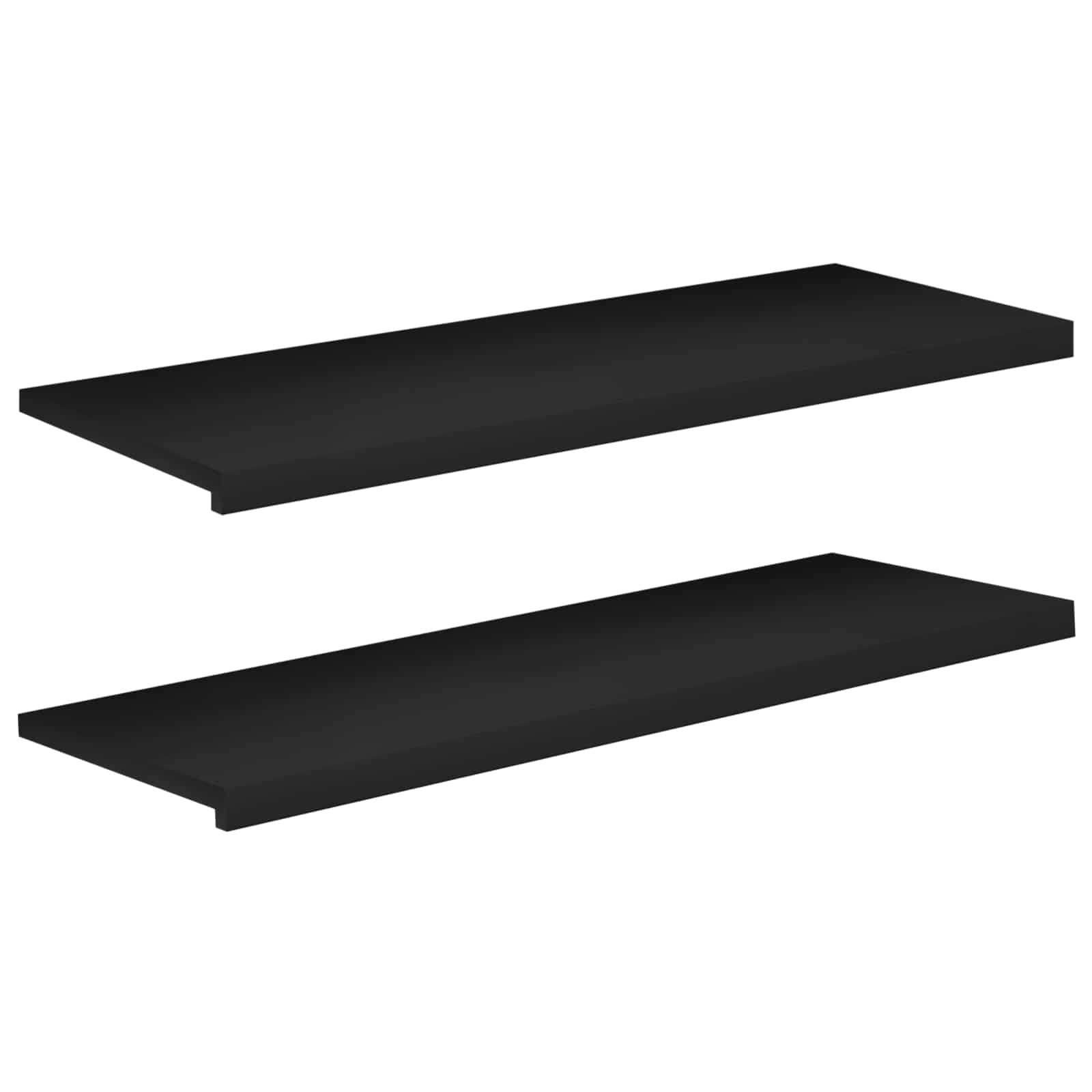 Παράθυρα 2 τμχ. Μαύρο 120 x 40 x 2 cm Στερεό ξύλο οξιάς