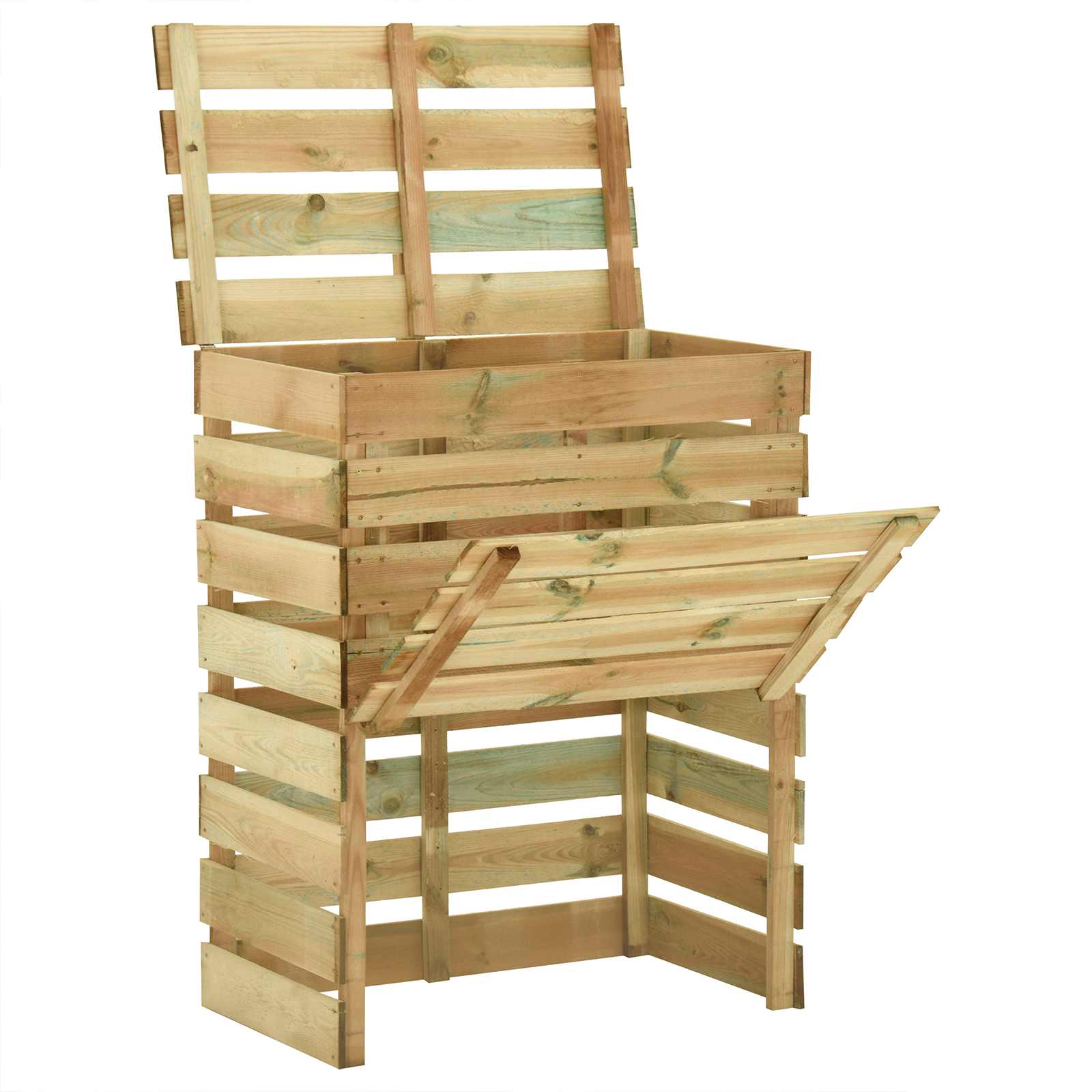Σχάρωμα Κήπου 3 pcs Πράσινο 110 x 58 x 113 εκ Μασίφ Ξύλο Πεύκου - Pakobazaar