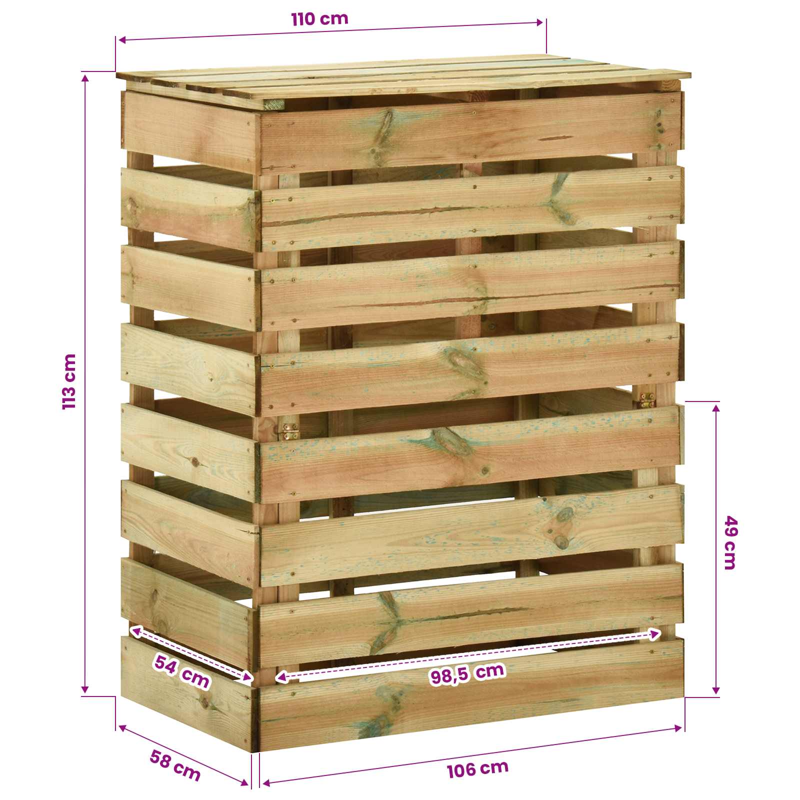 Σχάρωμα Κήπου 3 pcs Πράσινο 110 x 58 x 113 εκ Μασίφ Ξύλο Πεύκου - Pakobazaar