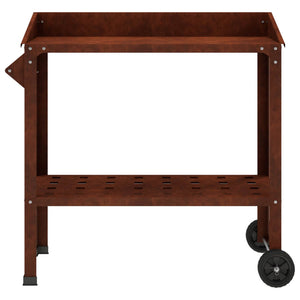 Τραπέζι Φυτεύσεων με Ρόδες Σκ rusty 96 x 50 x 89 εκ.