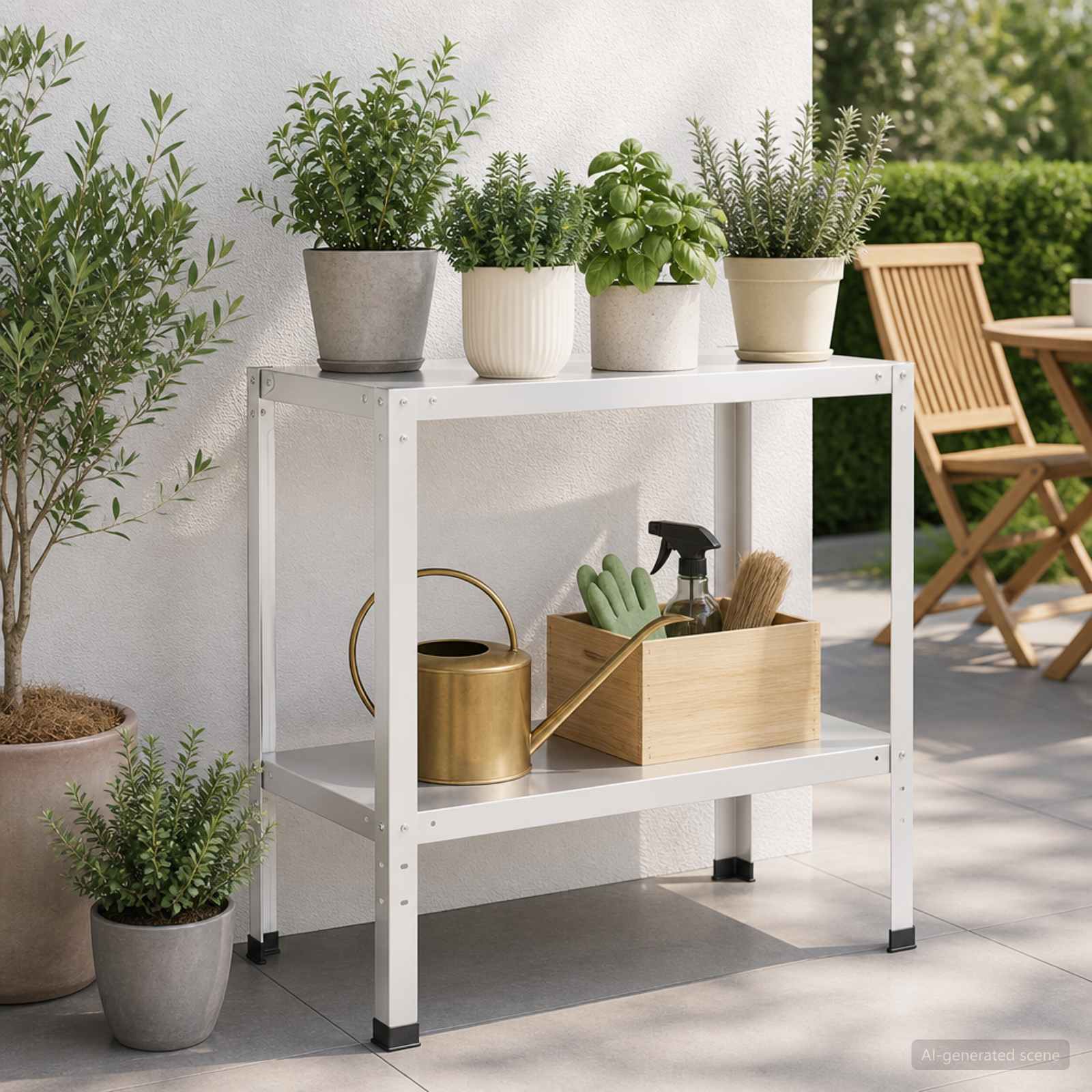 Τραπέζι φύτευσης 100 x 40 x 80 cm Χάλυβας με επίστρωση πούδρας - Pakobazaar