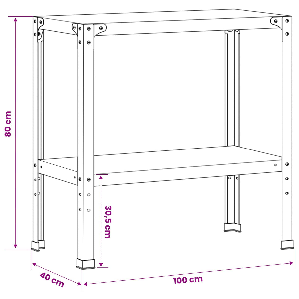 Τραπέζι φύτευσης 100 x 40 x 80 cm Ατσάλι Σκληρυθέν στον Αέρα - Pakobazaar