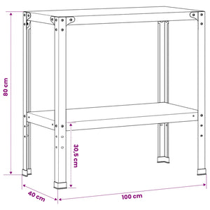 Τραπέζι φύτευσης 100 x 40 x 80 cm Ατσάλι Σκληρυθέν στον Αέρα - Pakobazaar