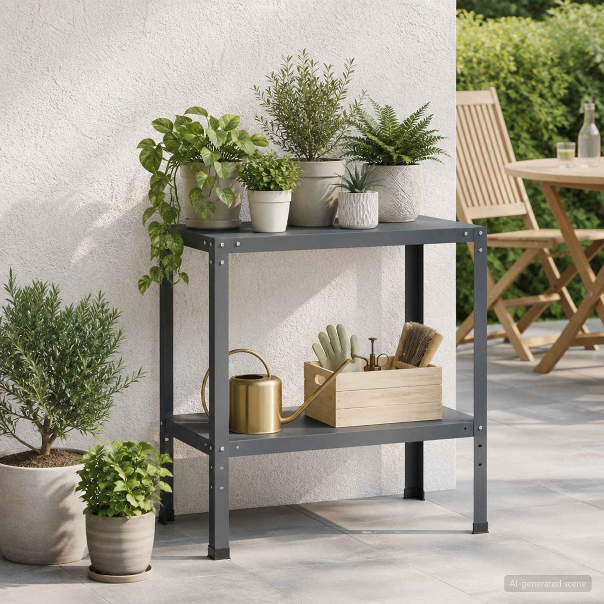 Τραπέζι φύτευσης 80 x 40 x 80 cm Χάλυβας με επίστρωση πούδρας