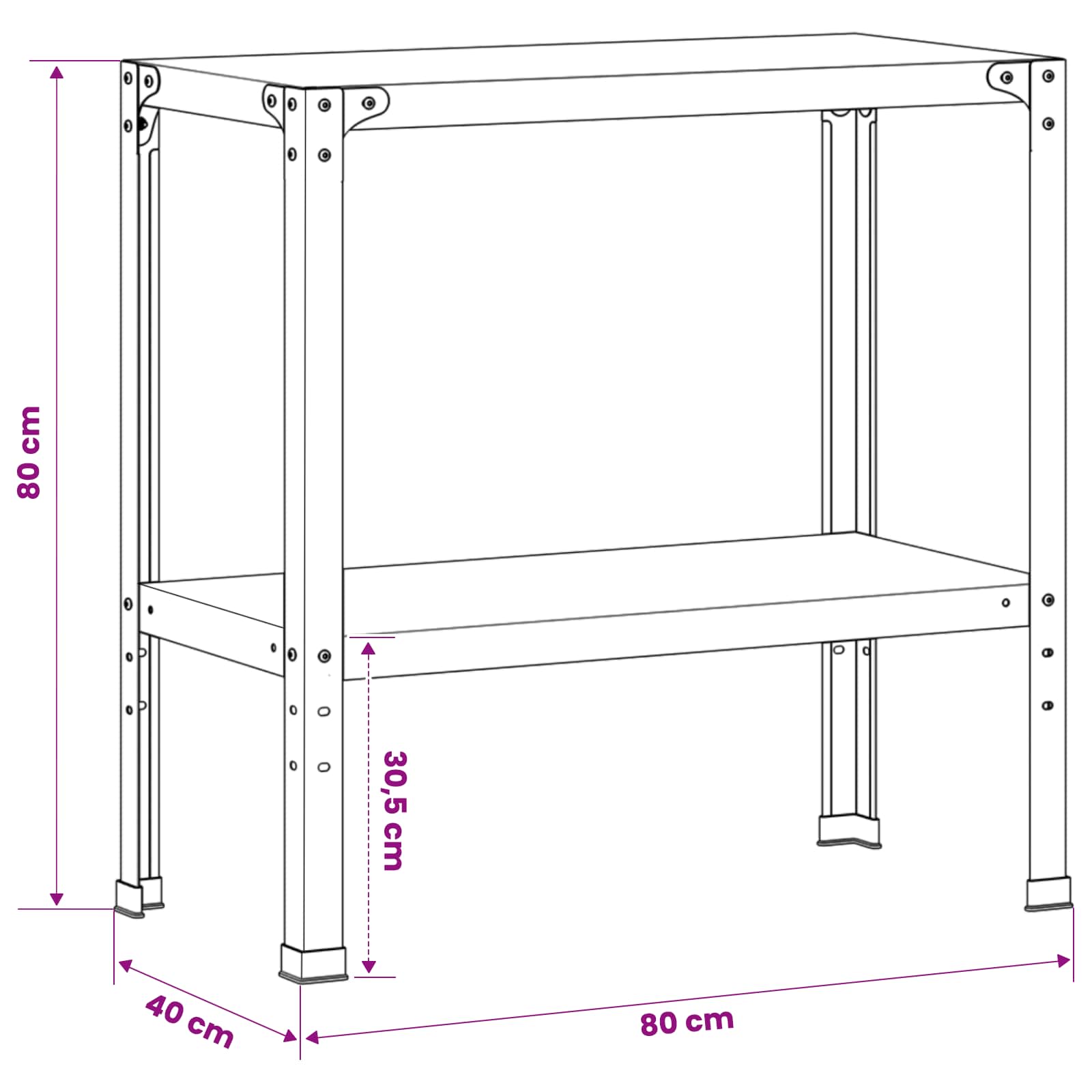 Τραπέζι φύτευσης 80 x 40 x 80 cm Ατσάλι Σκληρυθέν στον Αέρα