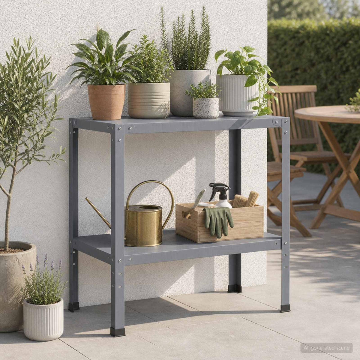 Τραπέζι φύτευσης 80 x 50 x 80 cm Χάλυβας με επίστρωση πούδρας - Pakobazaar