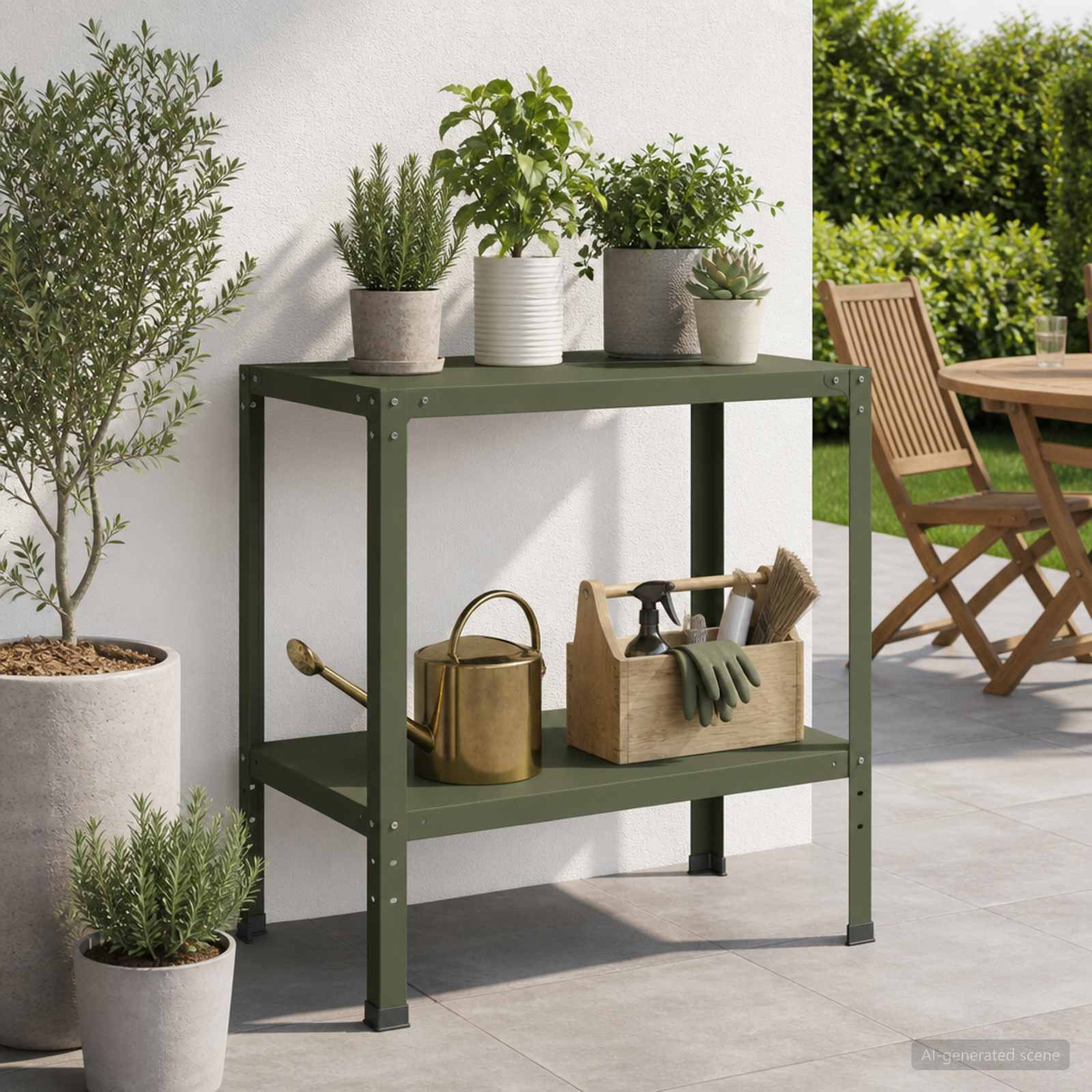 Τραπέζι φύτευσης 80 x 50 x 80 cm Χάλυβας με επίστρωση πούδρας