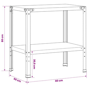 Τραπέζι φύτευσης 80 x 50 x 80 cm Χάλυβας με επίστρωση πούδρας
