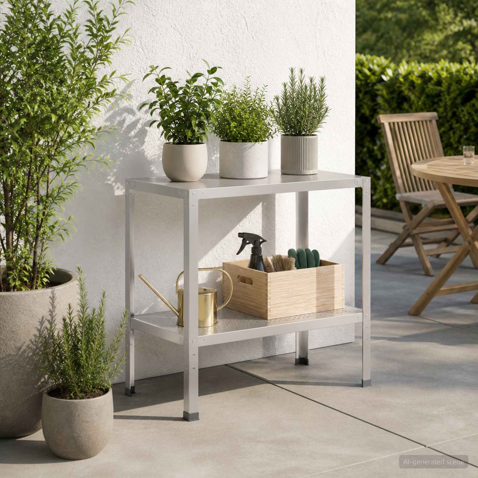 Τραπέζι φύτευσης 60 x 50 x 80 cm Ανοξείδωτο Ατσάλι Ασημί