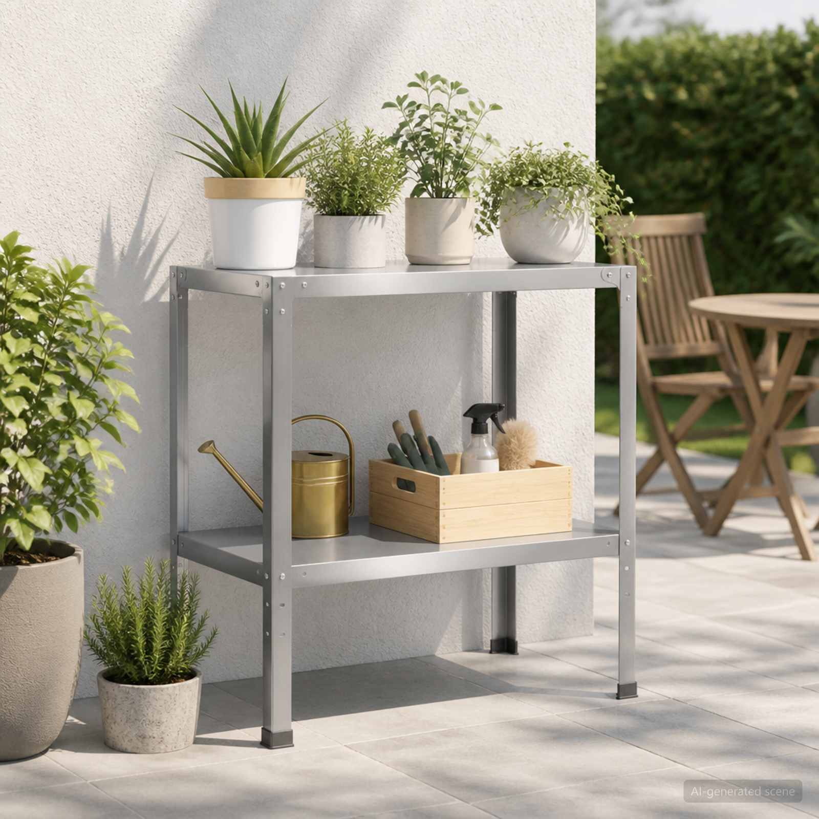 Τραπέζι φύτευσης 60 x 50 x 80 cm Γαλβανισμένος Χάλυβας Ασημί