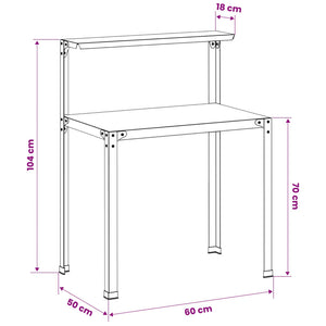 Τραπέζι φύτευσης 60 x 50 x 104 cm Χάλυβας με επίστρωση πούδρας