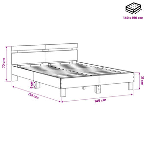 Σκελετός Κρεβατιού Artisan Δρυς 140 x 190 cm Επεξεργασμένο ξύλο - Pakobazaar