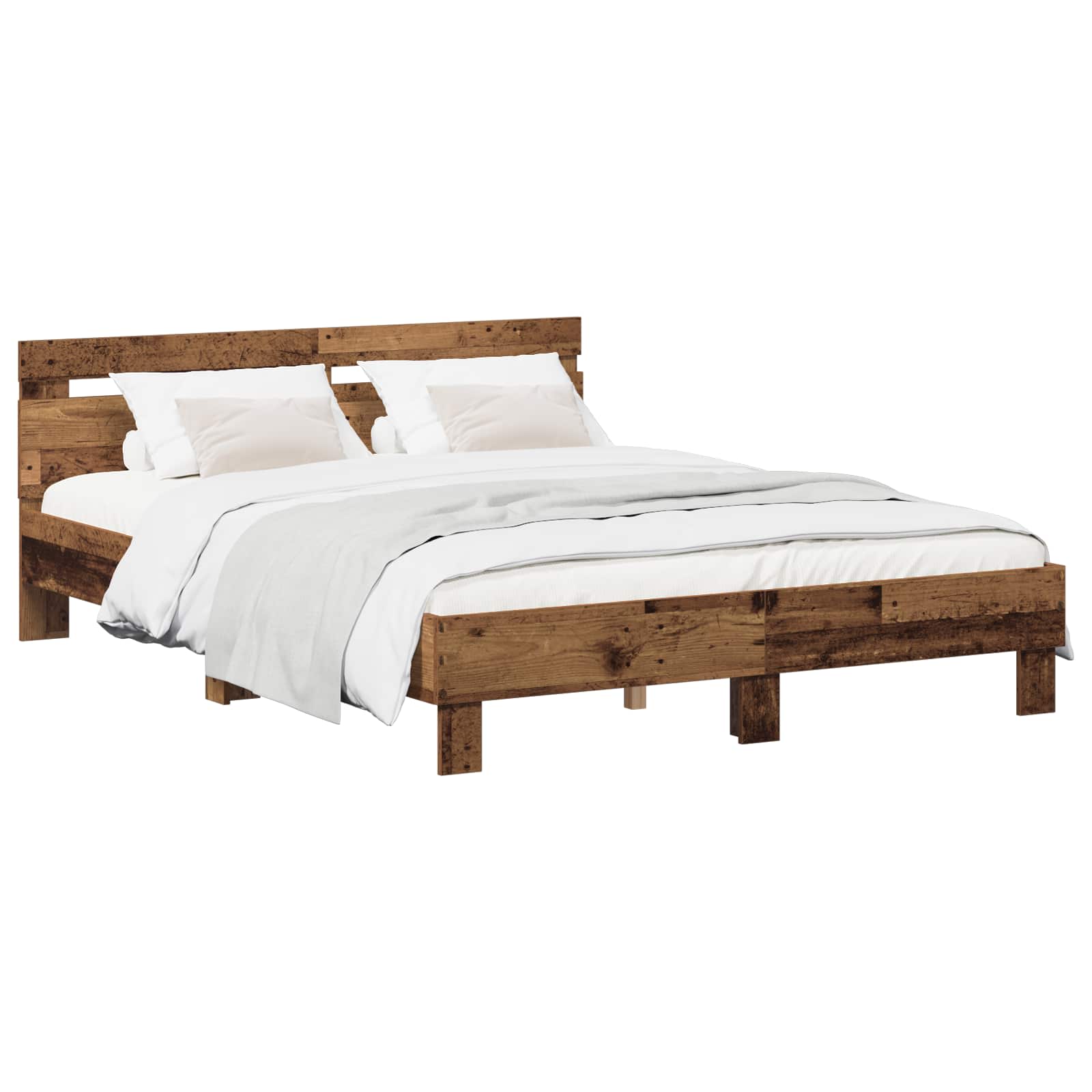 Σκελετός Κρεβατιού Παλαιωμένο ξύλο 135 x 190 cm