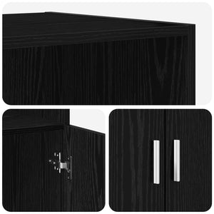Highboard Μαύρη Δρυς 70 x 42,5 x 185 εκ Επεξεργασμένο Ξύλο - Pakobazaar
