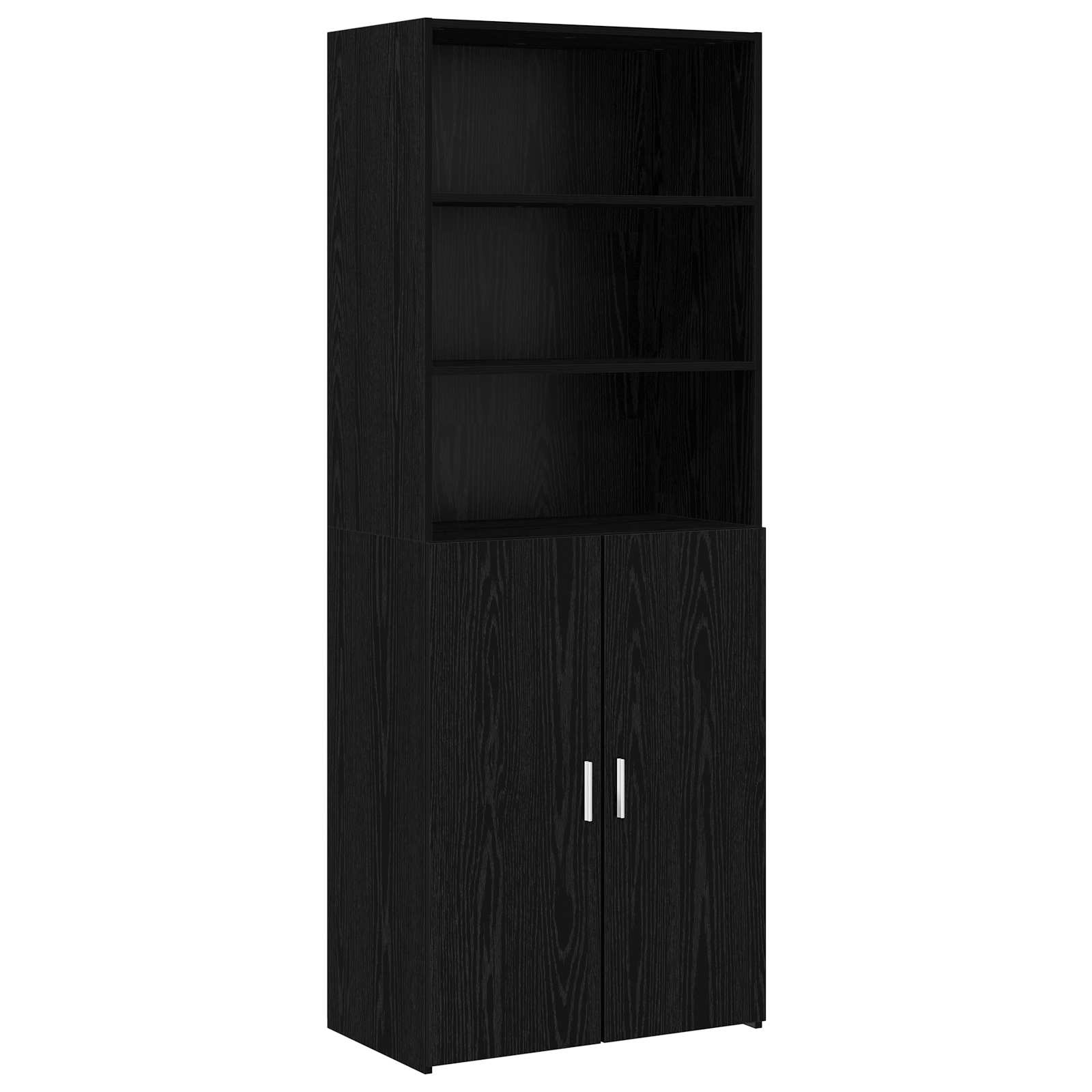 Highboard Μαύρη Δρυς 70 x 42,5 x 185 εκ Επεξεργασμένο Ξύλο