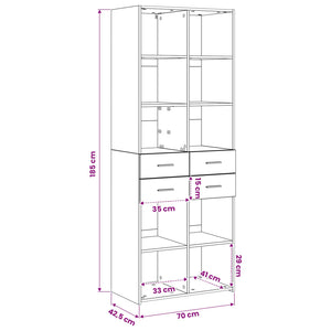 Βιβλιοθήκη Παλαιωμένο ξύλο 30 x 42.4 x 185.2 εκ. - Pakobazaar