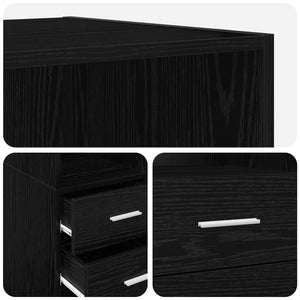 Βιβλιοθήκη Μαύρη δρυς 30 x 42.4 x 185.2 εκ. - Pakobazaar