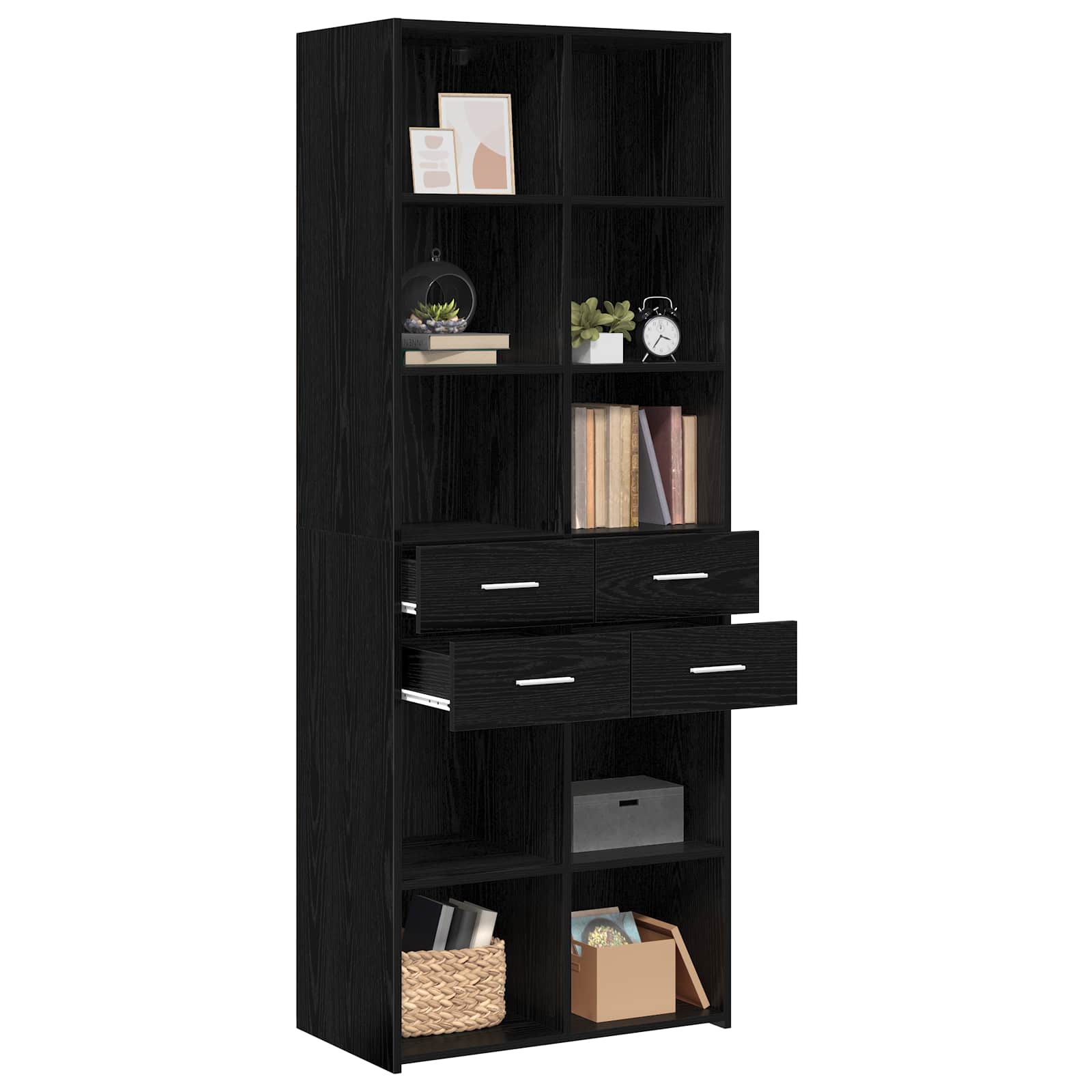Βιβλιοθήκη Μαύρη δρυς 30 x 42.4 x 185.2 εκ. - Pakobazaar