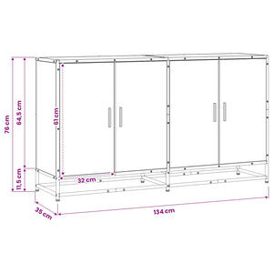 Πλαϊνό γραφείο Παλαιωμένο ξύλο 134 x 35 x 76 εκ. - Pakobazaar